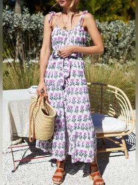 Emerson Fry Curation Size XS/S • India Sundress Floral Maxi Dress *No Belt*.